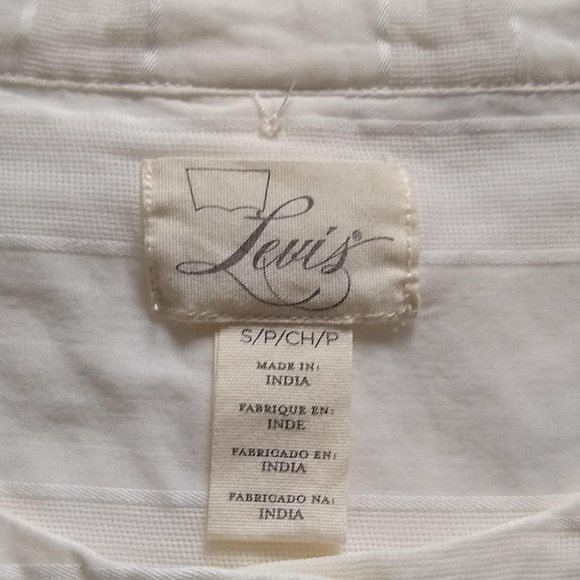 Levi's Cream Lightweight Sheer Short Sleeve Popover Tunic sz S - Picture 3 of 7